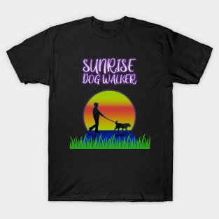 Sunrise Dog Walker T-Shirt